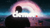 a man is looking out over a city with the word clemer behind him
