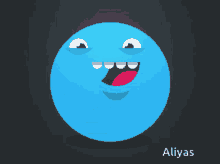 a blue smiley face with the name aliyas on the bottom right