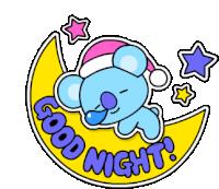 Bt21 Good Night Sticker - Bt21 Good Night Crescent Moon Stickers