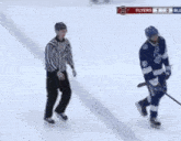 a hockey game between the flyers and the blue jackets is underway