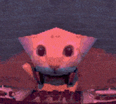 a pixel art of a cat with big eyes