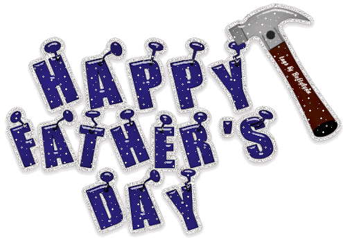 Happy Fathers Day Hammer Sticker - Happy Fathers Day Hammer Glitters Stickers