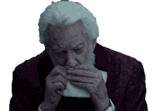 president snow donald sutherland the hunger games mockingjay part2 coughing coughing up