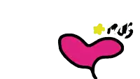 a drawing of a pink heart with a yellow star and the number 1905 on it