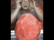 Guy Eats Water Melon In1second GIF