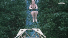 Waterslide Launch Into The Air GIF - Waterslide Launch Into The Air Jungle Fun GIFs