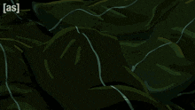 a cartoon drawing of a green heart with the letters a and s on the bottom