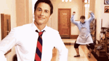Parksandrec Silly GIF - Parksandrec Silly Photobombing GIFs