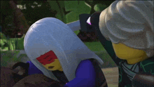 a man and a woman are standing next to each other and the man has a surprised look on his face