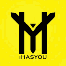 a yellow background with a black letter m in the middle