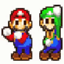 Mario Luigi Dancing GIF - Mario Luigi Dancing Pixels GIFs