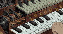 a person is playing a piano with keys 1 2 3 4 5 6 7 8 9 and 10