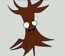 a cartoon drawing of a tree stump with a face
