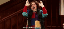 Merry Christmas Snl GIF - Merry Christmas Snl Kristen Bell GIFs