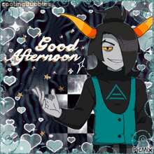 a picture of a troll with the words good afternoon written on it