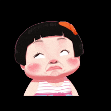 a cartoon girl with a puff of smoke coming out of her nose