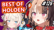 a purple background with the words best of holoen # 126 written on it