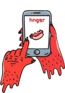 hunger scrolling phone screen foood burgers