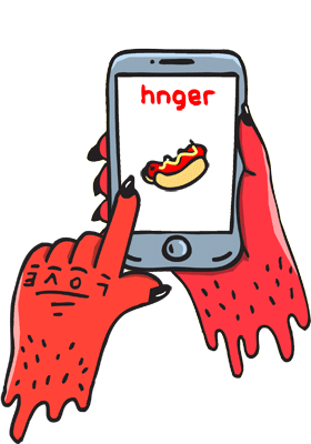 Hunger Scrolling Sticker - Hunger Scrolling Phone Screen Stickers