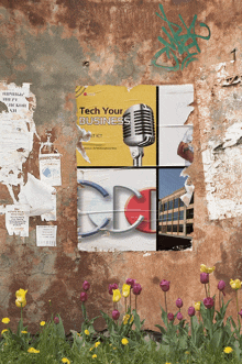 a poster on a wall that says tech your business on it