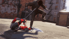 Taking Down The Enemy Miles Morales GIF