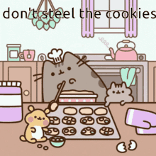 Pusheen Dont Steel The Cookies GIF
