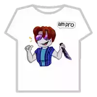 a t-shirt with a picture of a man holding a knife and the words am pro on it