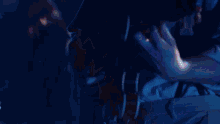 a blurred image of a blue background with a few lines