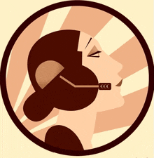 an illustration of a woman wearing a headset with the letter ccc on it