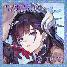 a picture of a girl with the words hysilens de tutu written on it