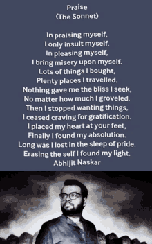 abhijit naskar naskar praise sonnet self obsessed selfish