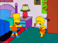 Pelea Entre Bart Y Lisa GIF - Los Simpsons Pelea Pelea Bart Simpson GIFs