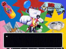 a cartoon character is holding a microphone in front of a van that says fake ryan