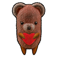 a brown teddy bear is holding a red heart