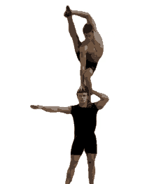 gymnasts balancing strong stretching partners