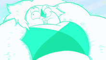 a drawing of a cartoon character with a green and white striped shirt