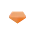 an orange diamond is sitting on a white surface .