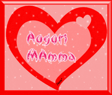a red heart with the words " auguri mamma " written on it