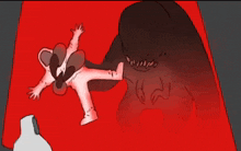 a cartoon drawing of a person laying on the ground