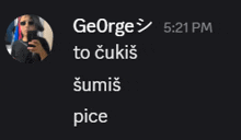 a screenshot of a person named george