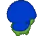a pixel art frog wearing a blue hoodie .