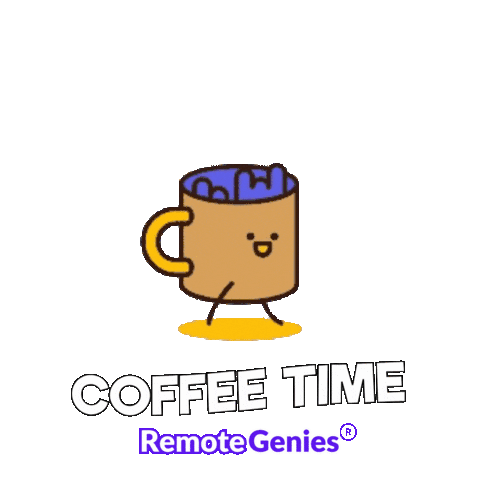 Coffee Time Remotegenies Sticker - Coffee time Remotegenies Remote genies -  Discover & Share GIFs