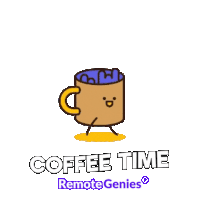 Coffee Time Remotegenies Sticker - Coffee Time Remotegenies Remote Genies Stickers
