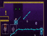 a screenshot of a video game with a purple background and a bunch of neon lights .