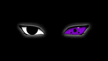 a pair of anime eyes with a red flower in the middle of them on a black background .