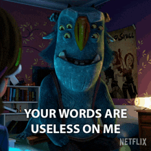 Your Words Are Useless On Me Blinky GIF - Your Words Are Useless On Me Blinky Trollhunters Tales Of Arcadia GIFs