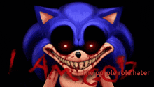 a close up of a monster 's mouth with the words i am the purple rolenater
