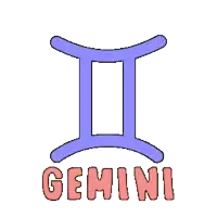 a logo for the zodiac sign gemini with two penguins in front of it