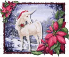 unicorn christmas poinsettia