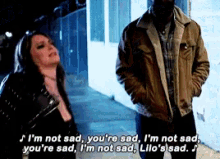 Im Not Sad Youre Sad Lily Allen Parody GIF - Im Not Sad Youre Sad Lily Allen Parody Denying Feelings GIFs